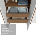 Ver imagem 7 de Guarda-Roupa Solteiro 4 Portas Batentes Rustic/Branco/Rustic Netuno Madesa
