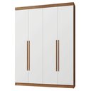Ver imagem 2 de Guarda-Roupa Solteiro 4 Portas Batentes Rustic/Branco/Rustic Netuno Madesa