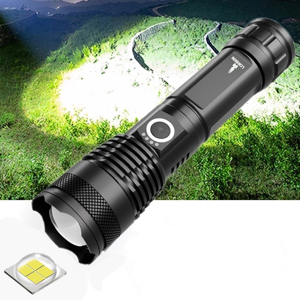 Lanterna Tática LED CREE Lorben T9 Recarregável Potente 168000W Zoom 2000x - 3