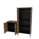 Ver imagem 5 de Conjunto de Armários para Escritório Moderno Netmobil - Nogal/preto