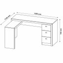 Ver imagem 4 de Mesa de Canto para Escritório em L Angular com 3 Gavetas Nogal