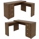 Ver imagem 5 de Mesa de Canto para Escritório em L Angular com 3 Gavetas Nogal