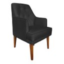 Ver imagem 1 de Cadeira Poltrona Decorativa Paris Retro Corino Preto Dominic Decor