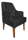 Ver imagem 1 de Cadeira Poltrona Decorativa Paris Retro Corino Preto Dominic Decor