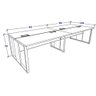 Plataforma de Trabalho 4 Lugares 1,80m X 1,20m Pé Metal F5 Cor:nogal com Preto - 3