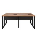 Ver imagem 4 de Plataforma de Trabalho 4 Lugares 1,80m X 1,20m Pé Metal F5 Cor:nogal com Preto