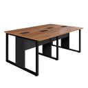 Ver imagem 2 de Plataforma de Trabalho 4 Lugares 1,80m X 1,20m Pé Metal F5 Cor:nogal com Preto