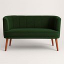 Ver imagem 1 de Sofá Namoradeira Italia 2 Lugares 125cm Verde Musgo Veludo