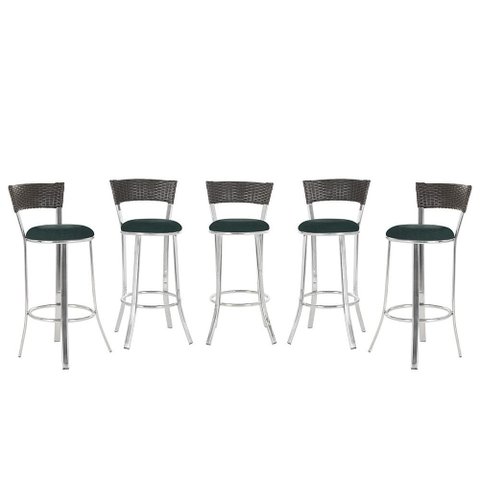 Banqueta Bistro para Bar, Cozinha, Balcão em Alumínio e Fibra Tc Zanutto 5 Unidades Argila