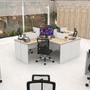 Ver imagem 6 de Estação de Trabalho Mesas em L 4 Lugares 120x60 Netmobil - Dubai/branco