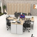 Ver imagem 5 de Estação de Trabalho Mesas em L 4 Lugares 120x60 Netmobil - Dubai/branco