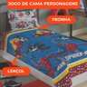 Jogo de Lençol Personagens Homem Aranha Solteiro Lepper 2 Peças Microfibra Azul - 3
