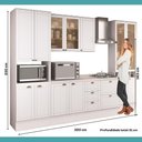 Ver imagem 2 de Cozinha Completa Milla Line 13 Portas 5 Gavetas MDF 320cm Branca