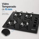 Ver imagem 5 de Cooktop 4 Bocas Base Inox com Vidro Temperado 6mm e Acendimento Automático Clarice