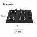 Ver imagem 3 de Cooktop 4 Bocas Base Inox com Vidro Temperado 6mm e Acendimento Automático Clarice