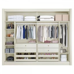 Guarda-roupa Casal Creta 2 Portas 4 Gavetas Espelhado 100% Mdf Off White/amendoa - Europa Móveis - 3