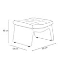 Ver imagem 5 de Kit Poltrona com Puff Bella Linho Off White Mesclado - Nexta Casa