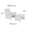 Kit Poltrona com Puff Bella Linho Off White Mesclado - Nexta Casa - 3