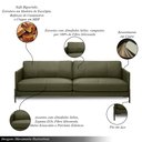 Ver imagem 3 de Sofá Decorativo Karine 3 Lugares Sala de Estar 240cm Pés em Aço Couro Fendi G88 - Gran Belo