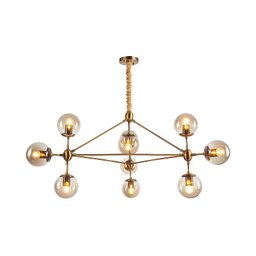 Lustre Pendente Jabuticaba Dourado Bola Molecular Âmbar Moderno Sala Quarto Salão Inl80 - 1