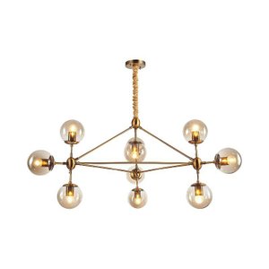Lustre Pendente Jabuticaba Dourado Bola Molecular Âmbar Moderno Sala Quarto Salão Inl80
