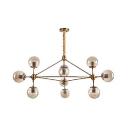 Lustre Pendente Jabuticaba Dourado Bola Molecular Âmbar Moderno Sala Quarto Salão Inl80 - 2