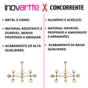 Ver imagem 2 de Lustre Pendente Jabuticaba Dourado Bola Molecular Âmbar Moderno Sala Quarto Salão Inl80