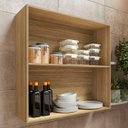 Ver imagem 5 de Armário de Cozinha 80cm 2 Portas de Vidro Minsk Freijó Z06 - Mpozenato