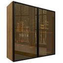 Ver imagem 1 de Armário de Cozinha 80cm 2 Portas de Vidro Minsk Freijó Z06 - Mpozenato