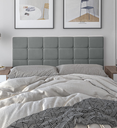 Ver imagem 2 de Cabeceira Suspensa Almofada Cama Casal Box Queen King 160x55 Modelo Calipha Cinza