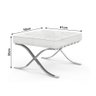 Puff Barcelona Inox em Couro Natural Branco - 2