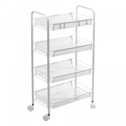 Carrinho Organizador com Rodinhas Branco 44cm X 26cm X 83cm - 1