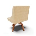 Ver imagem 4 de Cadeira Suede Bege Giratória De Madeira