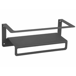 Toalheiro com Prateleira Cinza de Parede Suporte Porta Toalha Pendurador Decorativa - 3