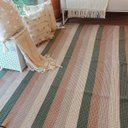 Ver imagem 1 de Tapete Artesanal Algodão Listrado Botanique 250 X 250 Verde Marrom