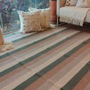 Ver imagem 2 de Tapete Artesanal Algodão Listrado Botanique 250 X 250 Verde Marrom