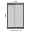 Ver mais imagens de Guarda-roupa Solteiro 2 Portas de Correr 4 Gavetas Rustic/branco Vivare Plus Madesa Rustic/branco