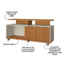 Ver imagem 3 de Rack Topázio para Tv até 52 Polegadas com 5 Rodízios Móveis Naturalle/off-white/ripado