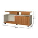 Ver imagem 4 de Rack Topázio para Tv até 52 Polegadas com 5 Rodízios Móveis Naturalle/off-white/ripado