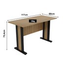 Ver imagem 2 de Mesa Reta de Escritório com 117cm Tampo de Office Amêndoa e Preto Marrom