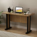 Ver imagem 4 de Mesa Reta de Escritório com 117cm Tampo de Office Amêndoa e Preto Marrom