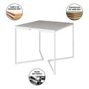 Ver imagem 5 de Mesa Industrial Quadrada Jantar Branca 90Cm Base V Com 4 Cadeiras Brancas Ferro Branco Cor: Branco