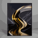 Ver imagem 1 de Quadro Decorativo Abstract Golden River Relevo
