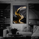 Ver imagem 3 de Quadro Decorativo Abstract Golden River Relevo