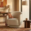 Ver imagem 3 de Poltrona Decorativa Avany Base Giratória Bouclé Off White - Nexta Casa