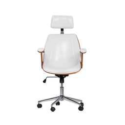 Cadeira de Escritório Ergonômica Giratória Fratini Kopenhagen Presidente Apoio Cabeça Office Branca - 4