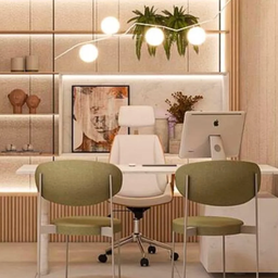 Cadeira de Escritório Ergonômica Giratória Fratini Kopenhagen Presidente Apoio Cabeça Office Branca - 2