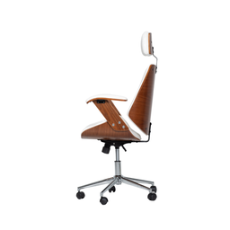Cadeira de Escritório Ergonômica Giratória Fratini Kopenhagen Presidente Apoio Cabeça Office Branca - 5