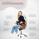 Ver imagem 3 de Cadeira de Escritório Ergonômica Giratória Fratini Kopenhagen Presidente Apoio Cabeça Office Branca