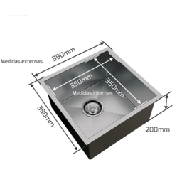 Cuba Cozinha Gourmet Inox Com Valvula 35x35cm AJB STORE - 6 Cuba Cozinha Gourmet Inox Com Valvula 35x35cm AJB STORE - 6